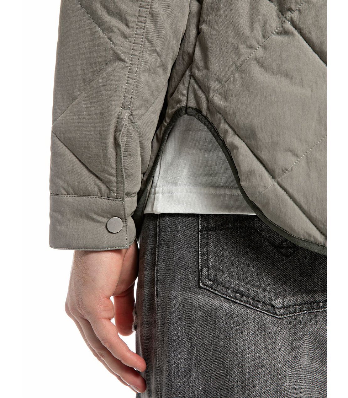 クリンクル（シワ加工）キルティングジャケット 詳細画像 シルバー 5